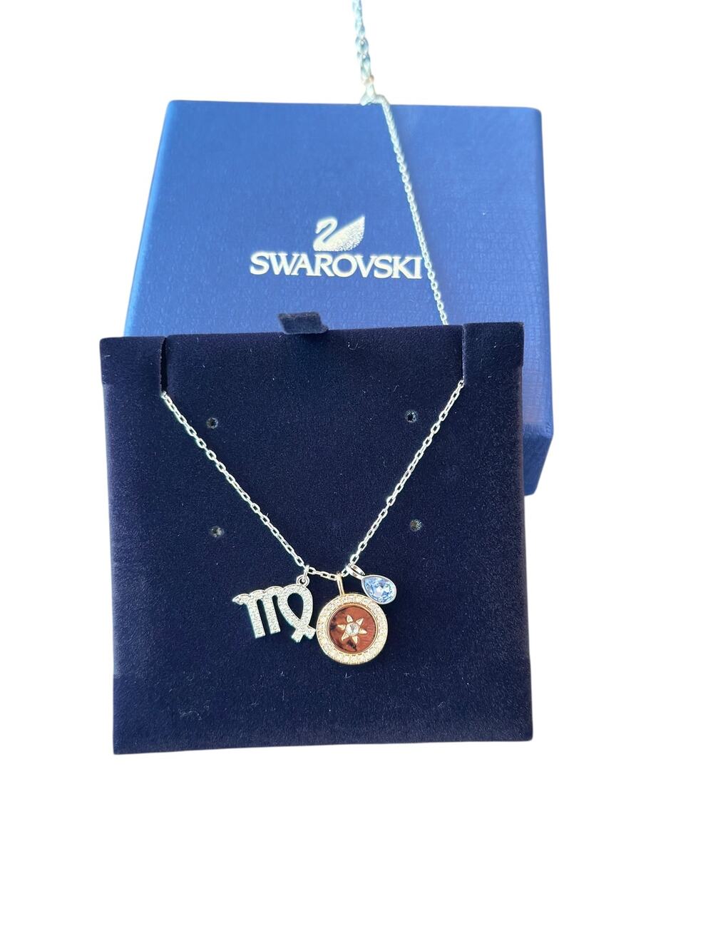 Swarovski Zodiac Pendant, Virgo, horoscope pear-shaped Crystal Necklace